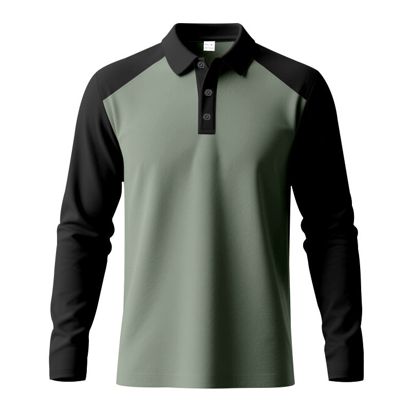 Herren Sportliches Langarmpoloshirt mit Kontrastärmel Aliams