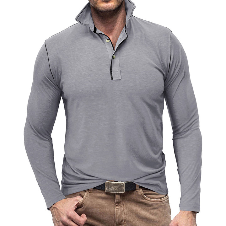 Herren Funktions-Langarmshirt mit modernem Kragen und sportlicher Passform Aliams