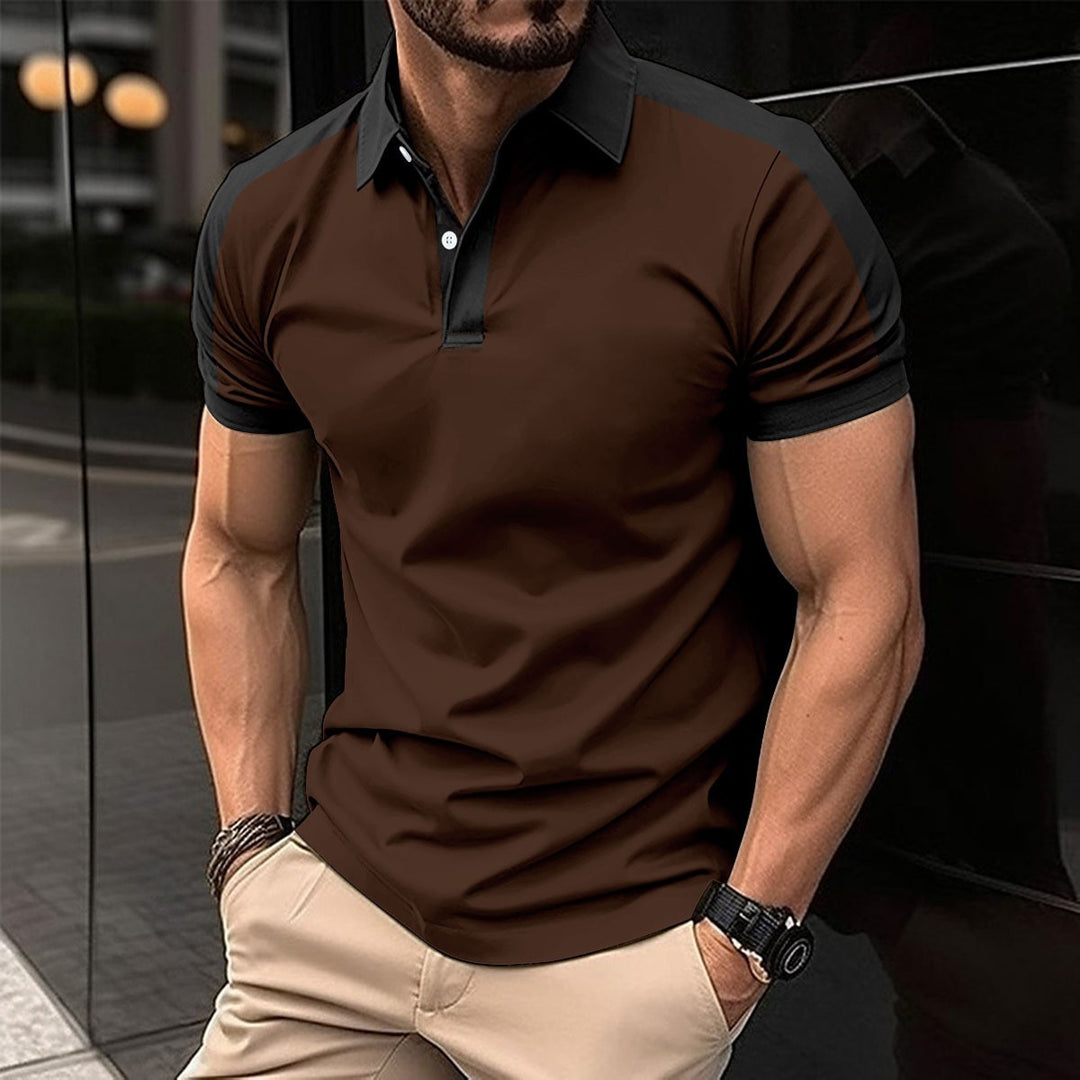 Herren Kurzarm Poloshirt mit modernem Schnitt und kontrastierenden Ärmeln Aliams