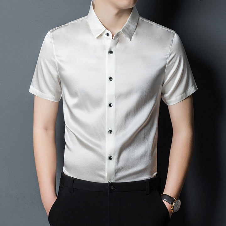 Herren Kurzarmhemd aus hochwertiger, atmungsaktiver Baumwolle Aliams