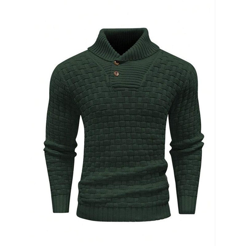 Herren Strickpullover mit Strukturiertem Muster und Modernem Stehkragen Aliams