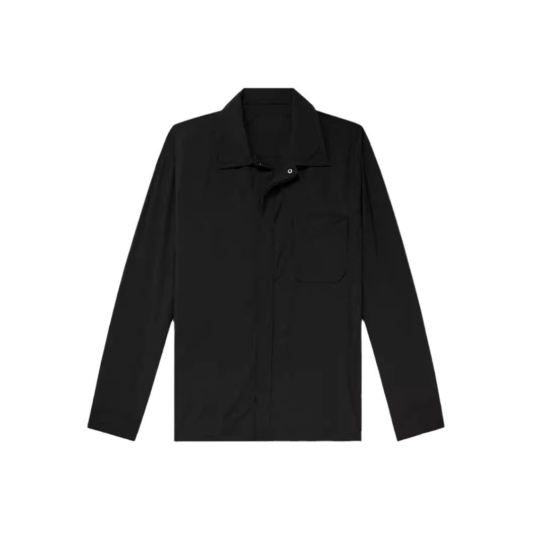 Herren vielseitige Hemdbluse mit aufgesetzter Brusttasche und schickem Kragen Aliams