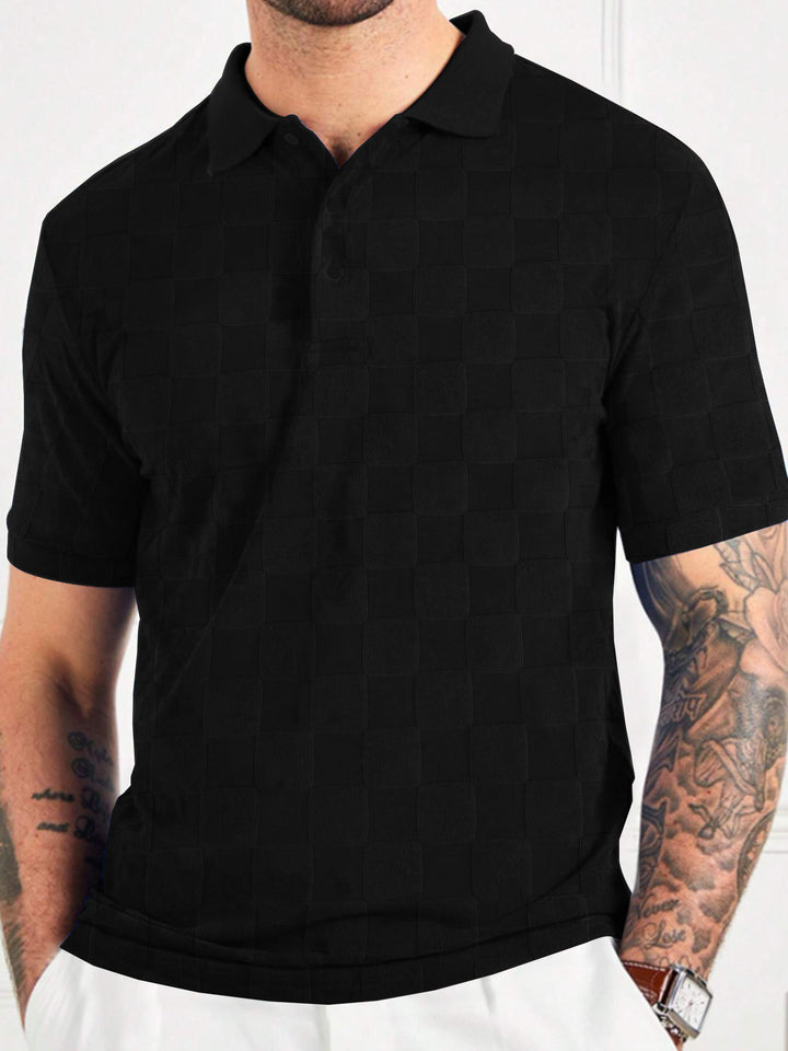 Herren Poloshirt mit strukturiertem Design und modischen Knöpfen Aliams