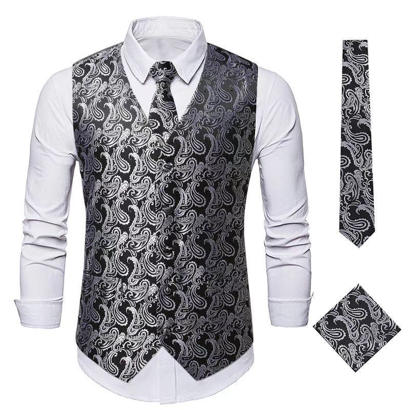 Herren elegante Weste mit Paisley-Muster Aliams