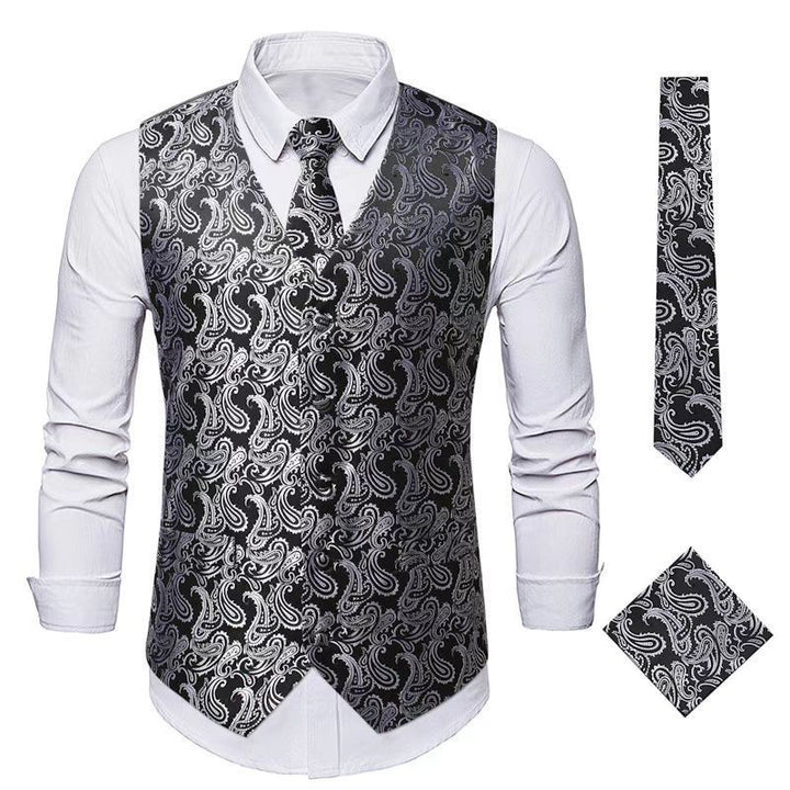 Herren elegante Weste mit Paisley-Muster Aliams
