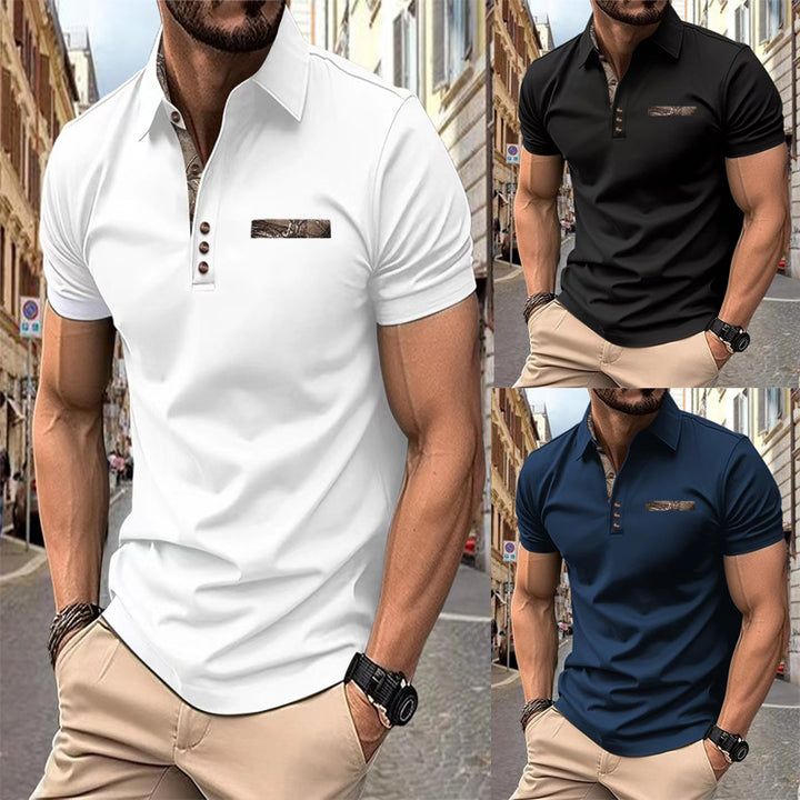 Herren Poloshirt mit stilvollem Kragen und modischem Brusttaschen-Design Aliams