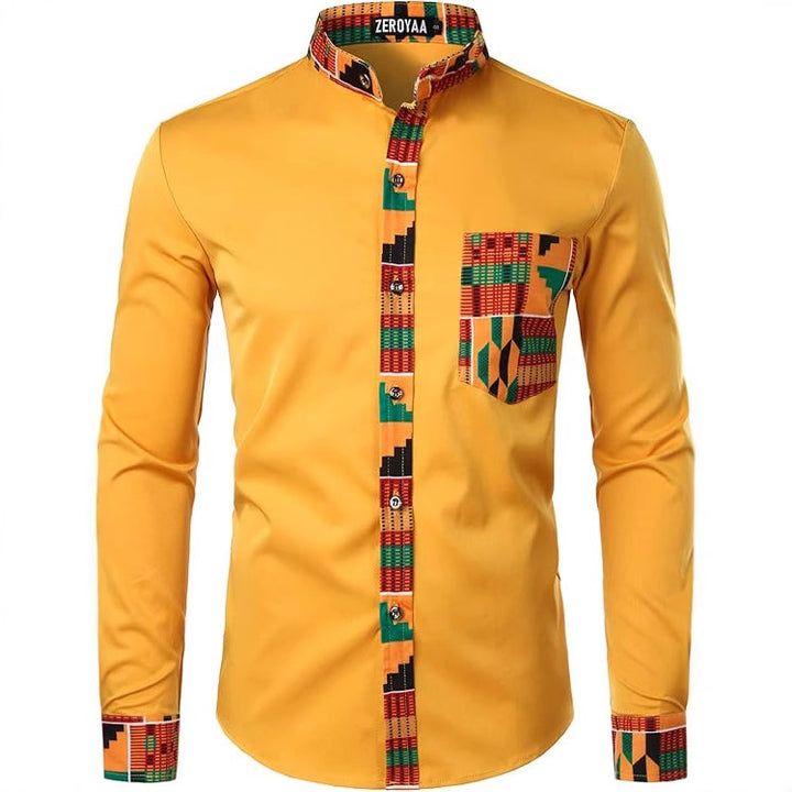 Herren Hemd mit ethnischen Akzenten Aliams