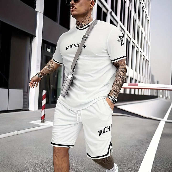 Herren sportliches T-Shirt und Shorts Set Aliams