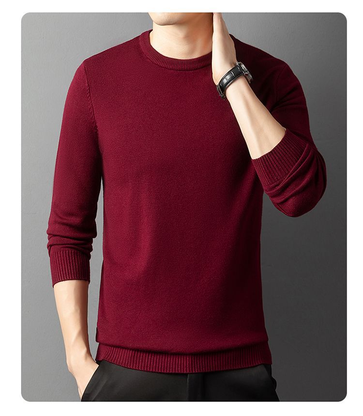 Herren eleganter Rundhals-Pullover aus feiner Baumwolle Aliams