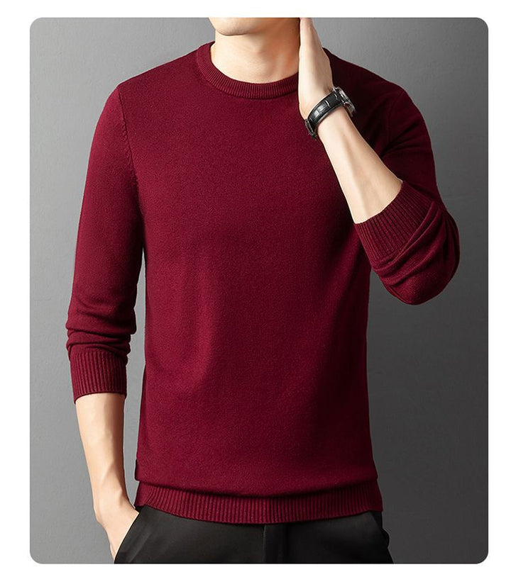 Herren eleganter Rundhals-Pullover aus feiner Baumwolle Aliams