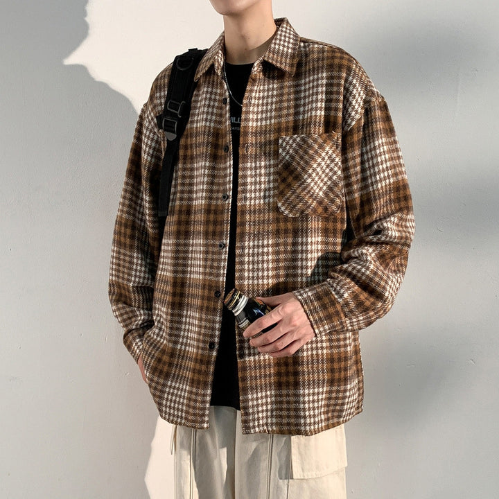 Herren Karierte Überhemd Jacke Aliams