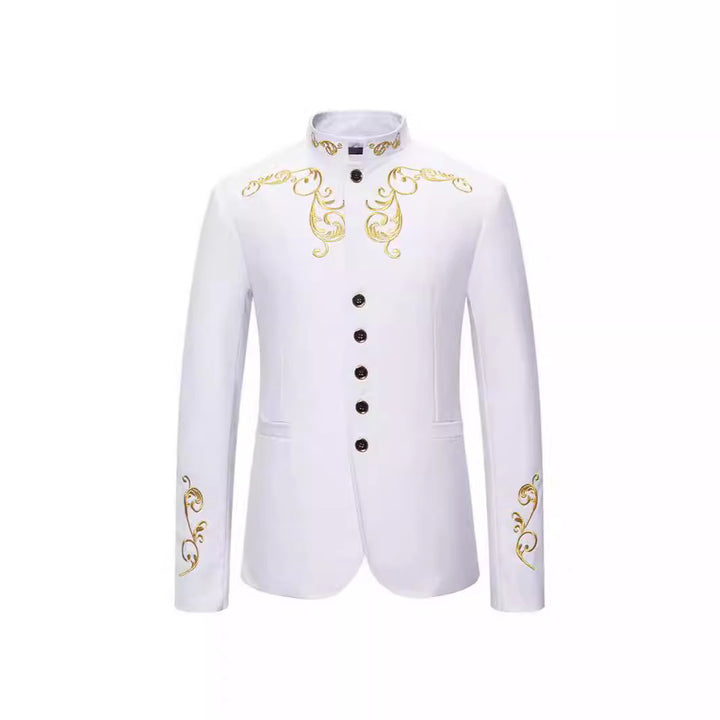 Herren Eleganter Blazer mit kunstvollen Stickereien Aliams