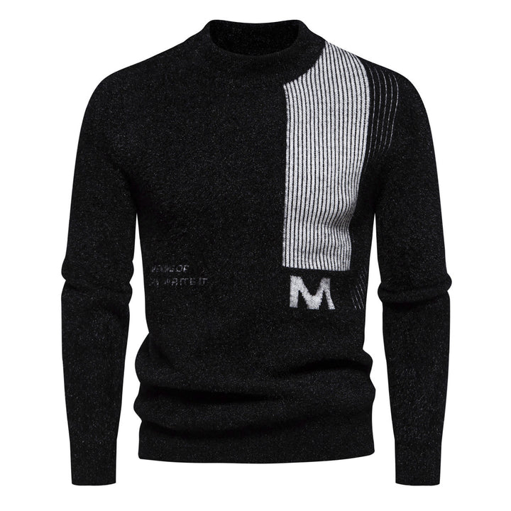 Herren Hochwertiger Strickpullover mit modernem Stehkragen und strukturiertem Design Aliams