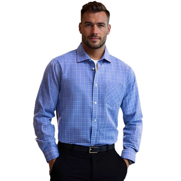 Herren Karo Langarmhemd mit moderner Passform Aliams