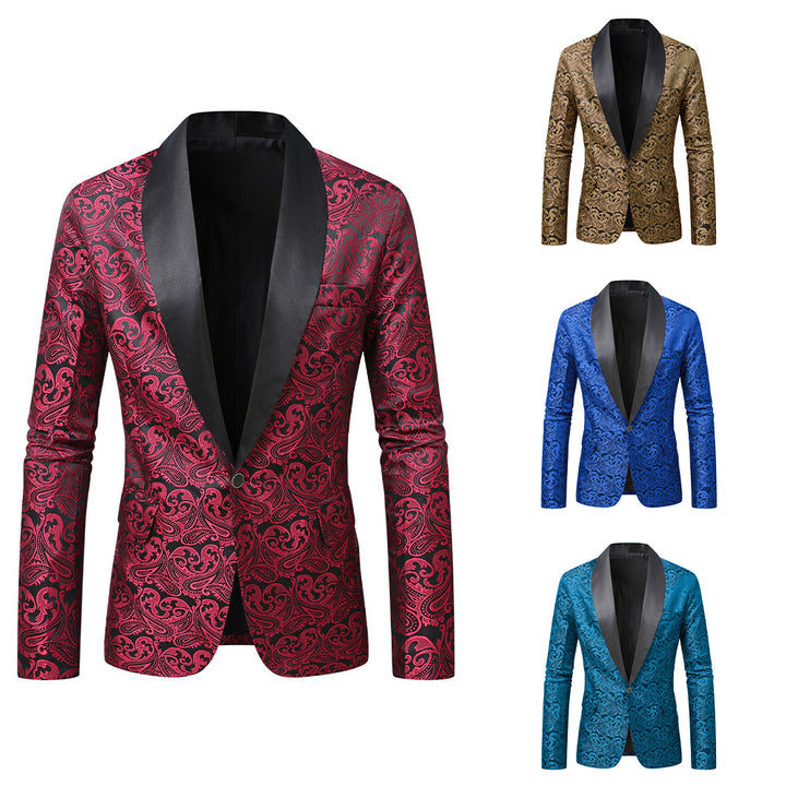Herren eleganter Pailletten-Blazer mit Paisley-Muster Aliams