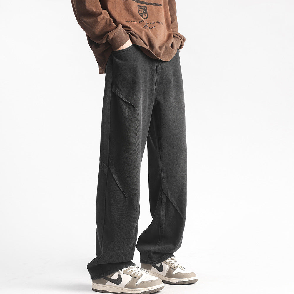 Herren weite Jeanshose mit einzigartigen Steppdetails Aliams