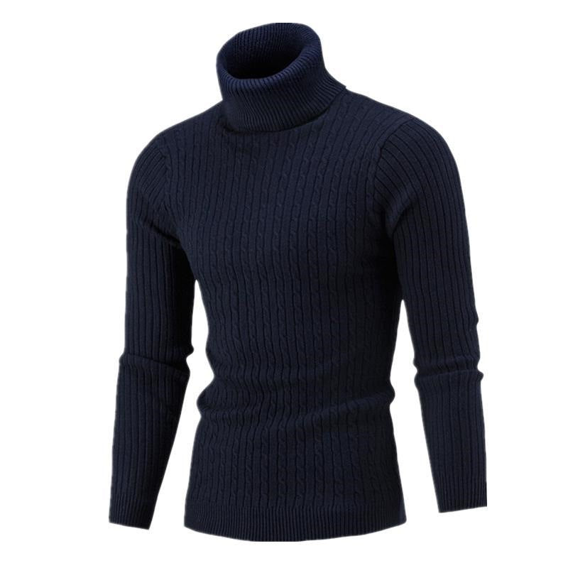 Herren Rollkragenpullover mit strukturiertem Zopfmuster und modernem Schnitt Aliams