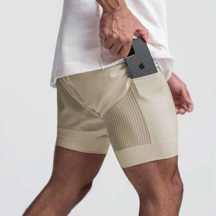 Herren Funktionsshorts mit praktischen Seitentaschen und atmungsaktivem Material Aliams