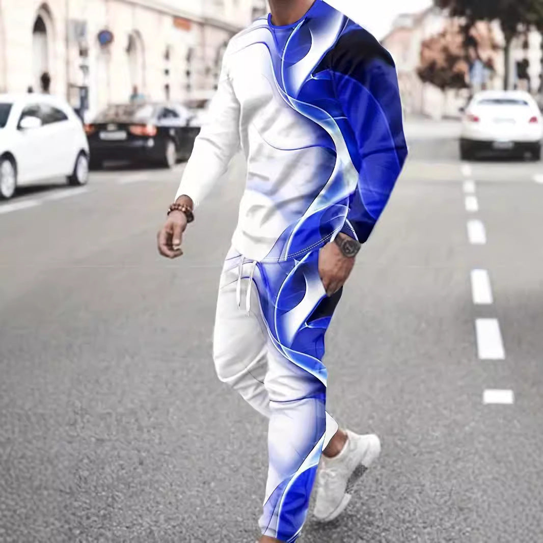 Herren Sportliches Lifestyle-Outfit mit kreativem Muster und bequemer Passform Aliams