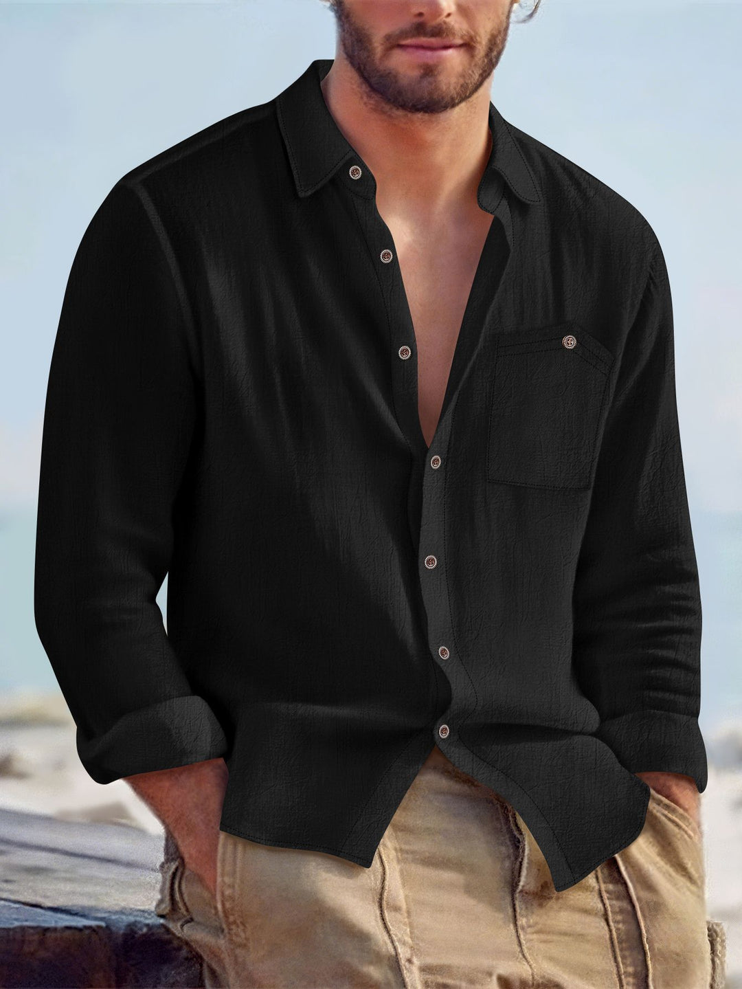 Herren Freizeit-Hemd mit lässiger Passform und praktischer Brusttasche Aliams