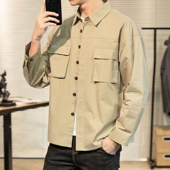 Herren robuste Utility-Hemdjacke mit praktischen Brusttaschen Aliams