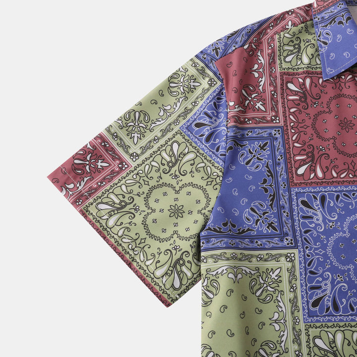 Herren Kurzarmhemd im kreativen Bandana-Design Aliams