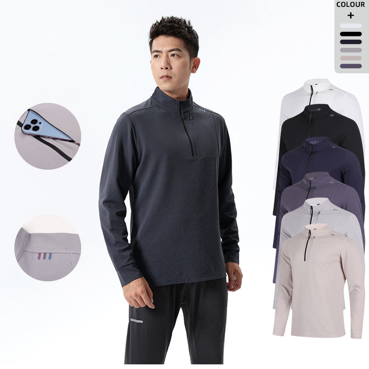 Herren Funktions-Langarmshirt mit Halbreißverschluss Aliams