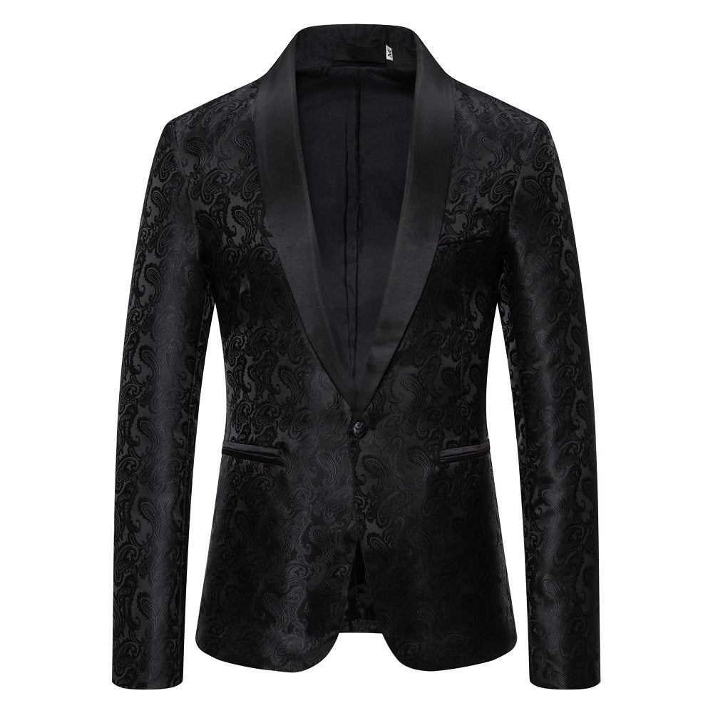 Herren eleganter Smoking-Blazer mit Paisleymuster und satinierter Verfeinerung Aliams