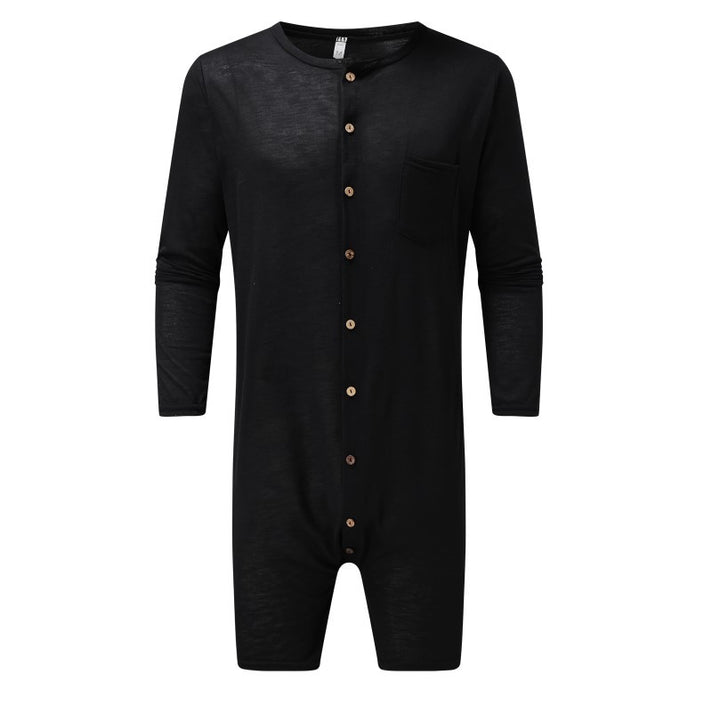 Damen Langarm Overall mit Knopfleiste und praktischer Brusttasche Aliams