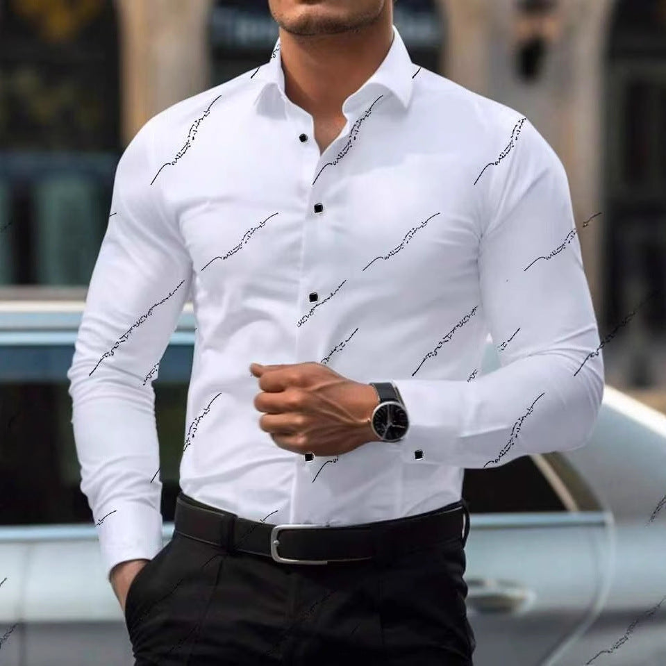 Herren elegante Hemden mit modischem Druck Aliams