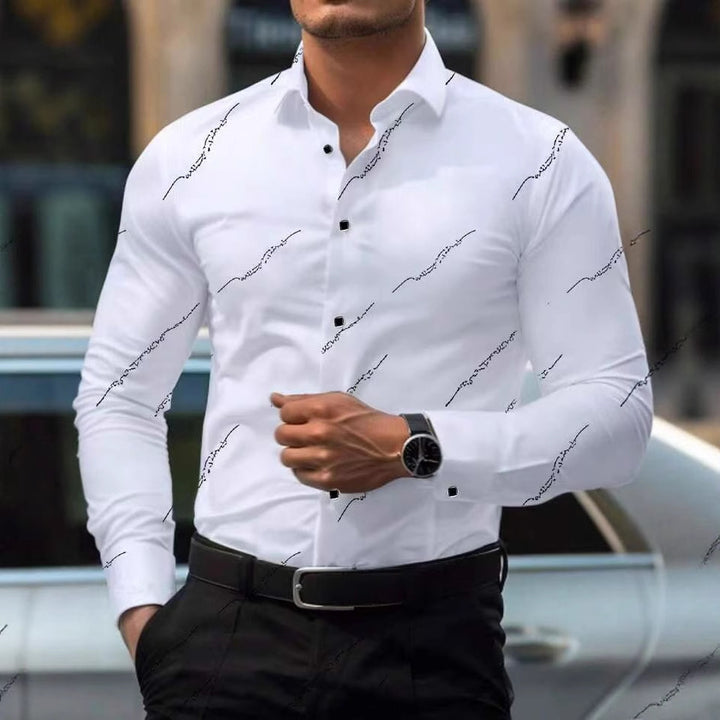 Herren elegante Hemden mit modischem Druck Aliams