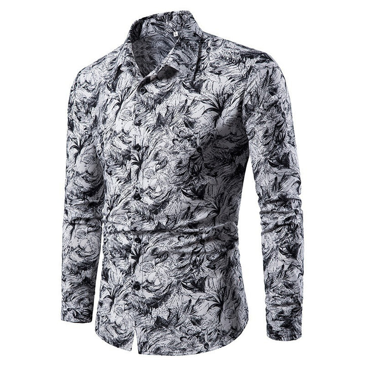 Herren Bluse mit kreativem floralem Muster Aliams