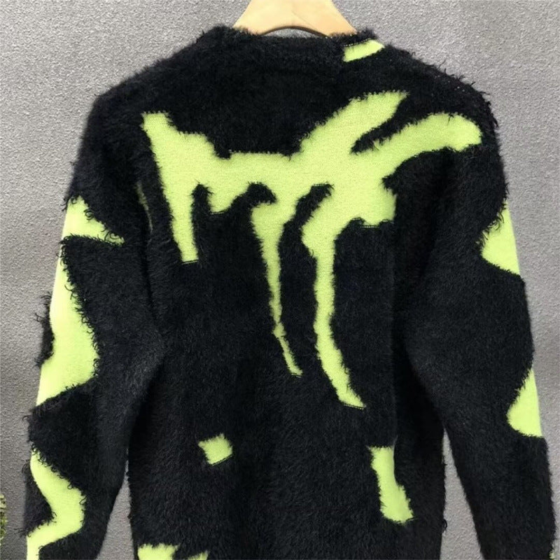 Damen kreativer Oversized-Pullover mit kontrastierendem Strukturdesign Aliams