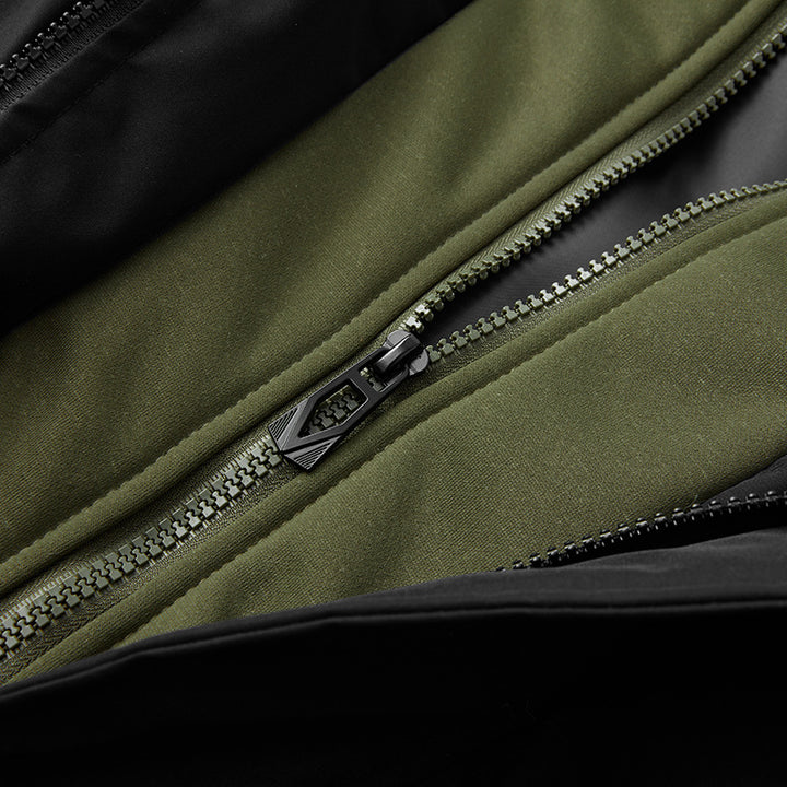 Herren isolierte Pufferjacke mit abnehmbarer Kapuze und verstellbarem Saum Aliams