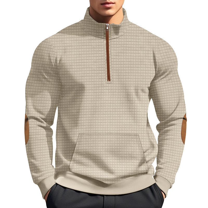 Herren sportlicher Hoodie mit halbem Reißverschluss und strukturiertem Design Aliams
