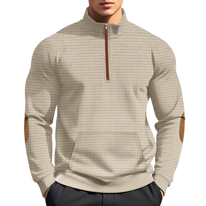 Herren sportlicher Hoodie mit halbem Reißverschluss und strukturiertem Design Aliams