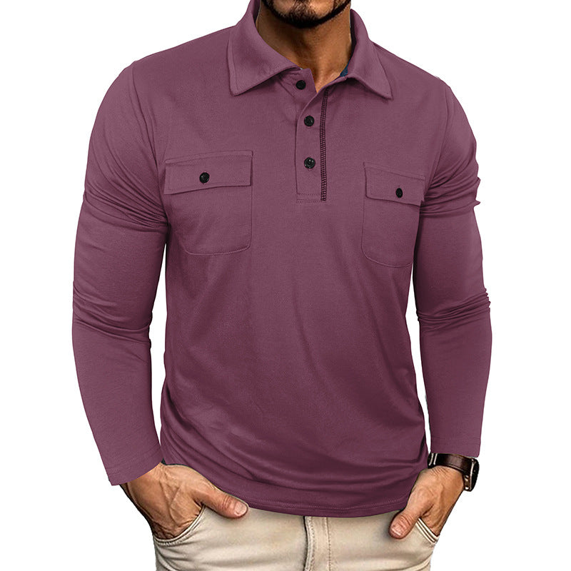 Herren Poloshirt mit modischen Taschen Aliams