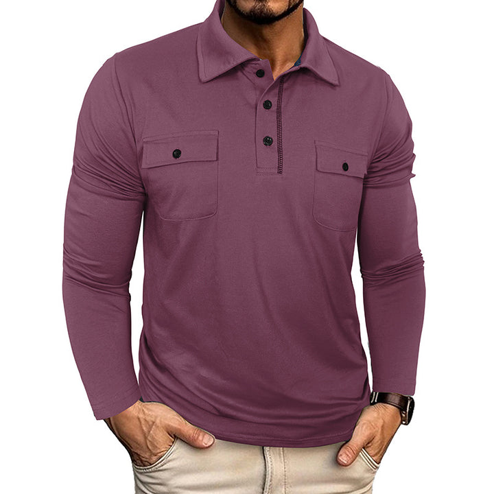 Herren Poloshirt mit modischen Taschen Aliams