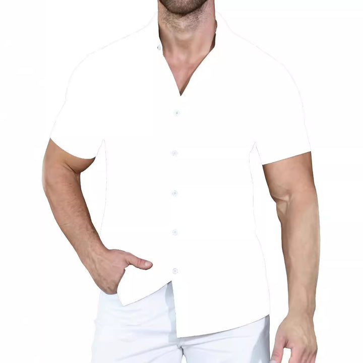 Herren Kurzarmhemd aus hochwertiger Baumwolle mit praktischer Brusttasche Aliams