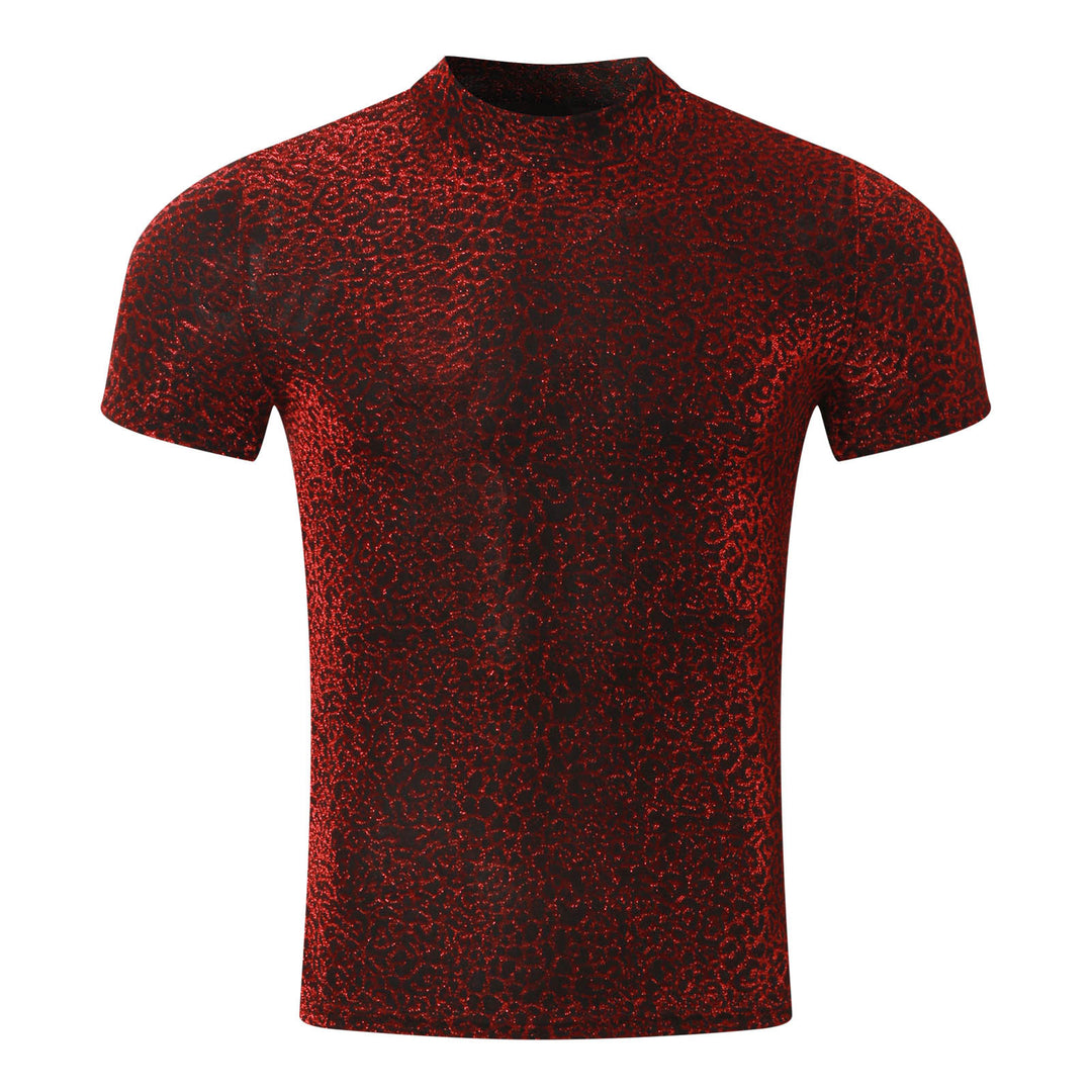 Herren Fitness-T-Shirt mit stylischem Leopardenmuster und atmungsaktiven Eigenschaften Aliams