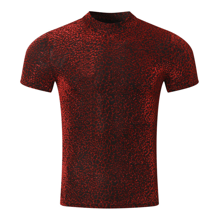 Herren Fitness-T-Shirt mit stylischem Leopardenmuster und atmungsaktiven Eigenschaften Aliams