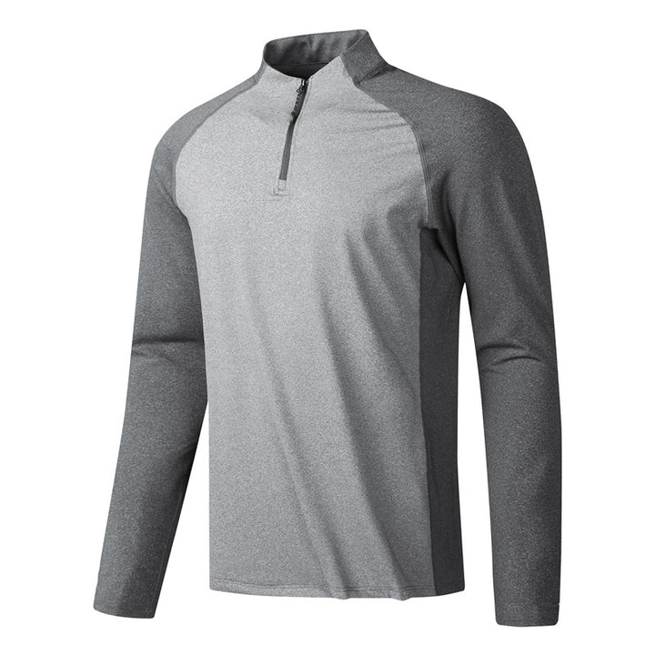 Herren Funktionales Langarmshirt mit Stehkragen und halbem Reißverschluss Aliams