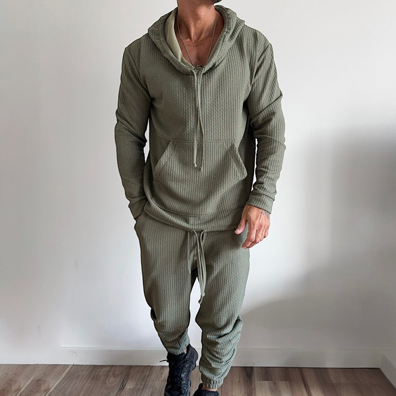 Herren gemütlicher Hoodie und Jogginghose Set Aliams