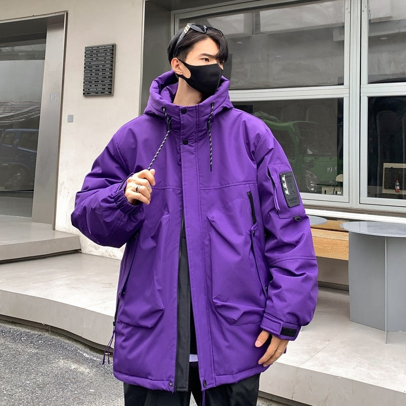 Herren isolierte Winterjacke mit praktischen Taschen und verstellbarer Kapuze Aliams