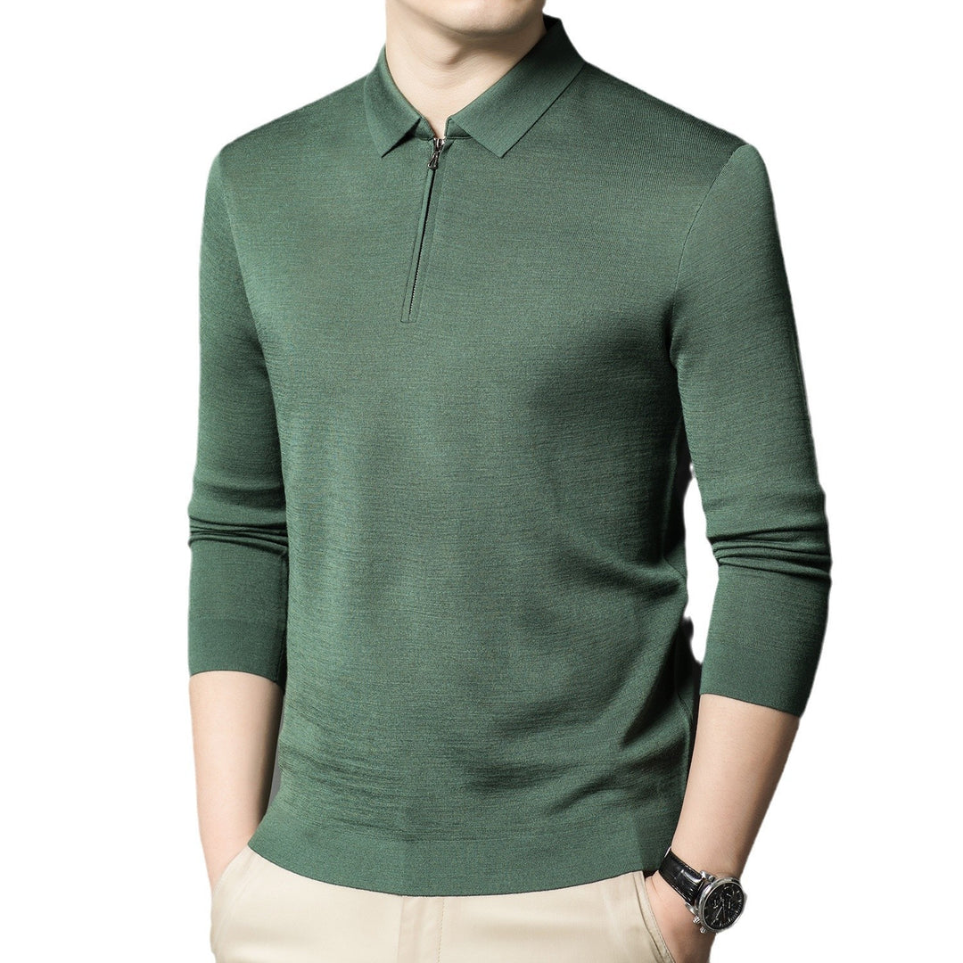 Herren hochwertiges Poloshirt mit kurzem Reißverschluss und feinem Strick Aliams