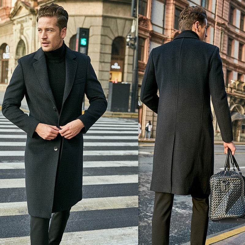 Herren eleganter Übermantel mit schmalem Schnitt und modernen Details Aliams