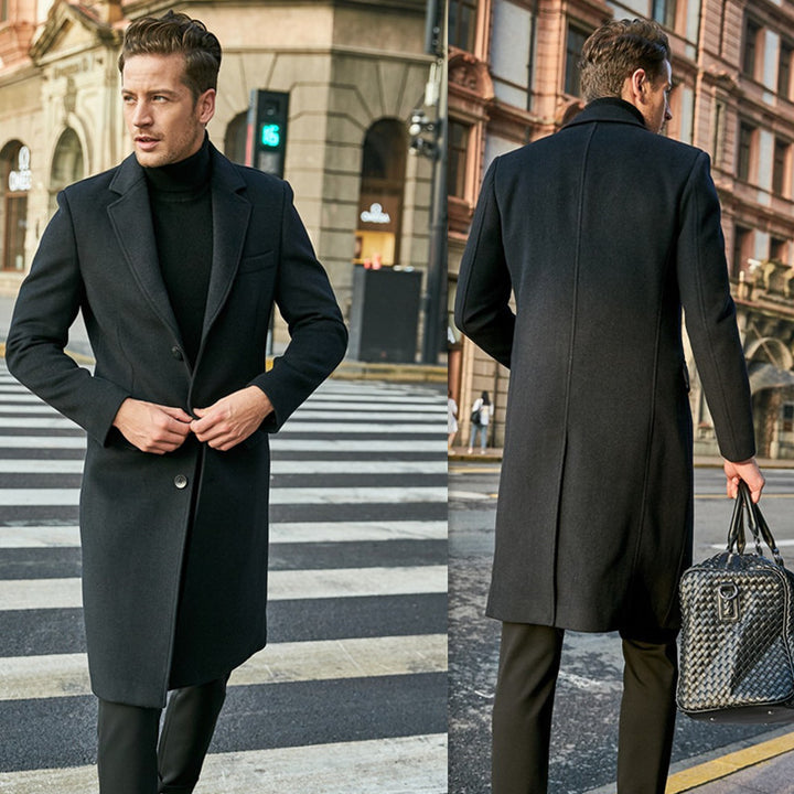 Herren eleganter Übermantel mit schmalem Schnitt und modernen Details Aliams