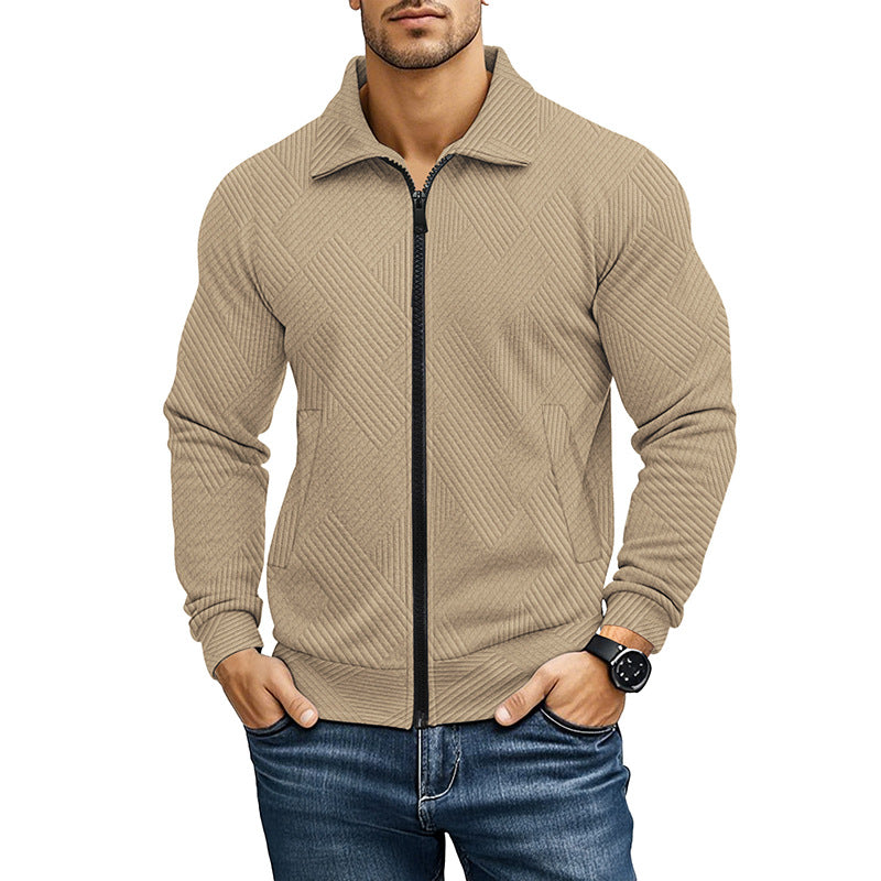 Herren bequeme und stylische Kapuzenjacke mit strukturiertem Gewebe Aliams