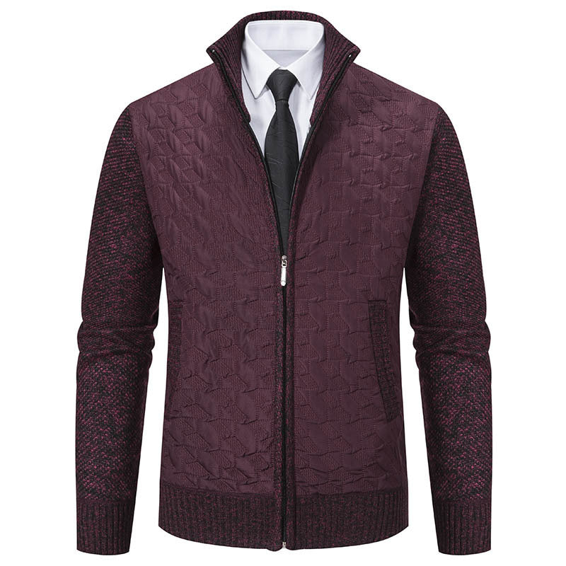 Herren stylische Strickjacke mit Steppdesign Aliams