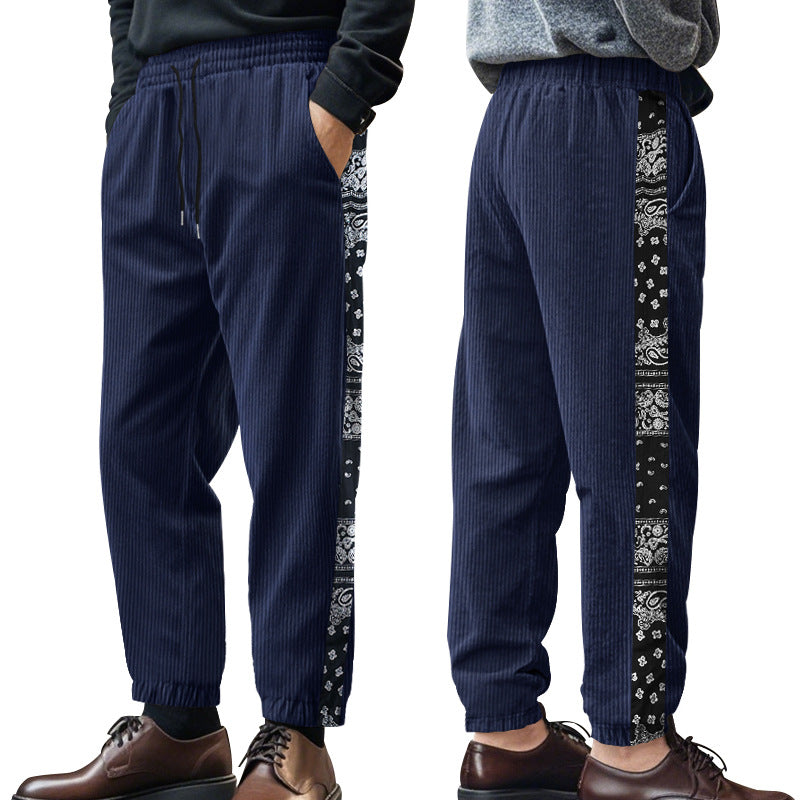 Herren Freizeit-Hose mit elastischem Bund und stylischem Bandana-Design Aliams